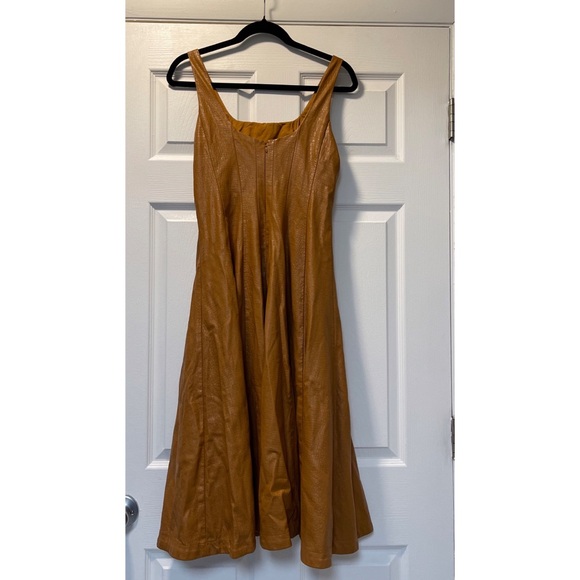 Avec Les Filles Faux Leather Seamed Swing Dress - Picture 9 of 10